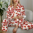 thumbnail image 6 of Lsque Tomato Pattern Long Sleeve Pajama Set for Women - Soft 2-Piece Sleepwear and Loungewear Set with Pockets, Comfy Nightwear-Medium, 6 of 7