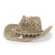 thumbnail image 2 of Sombrero de paja de malangrass tejido a mano para primavera y verano, sombrero de vaquero hueco de estilo étnico, tejido en stock, sombrero tibetano transfronterizo, 2 of 5
