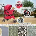 thumbnail image 5 of YRLLENSDAN Pet Gear Dog Stroller Small Dogs, Folding Cat Stroller with Cup Holders 3 Wheel Pet Strollers for Small Dogs Puppy Stroller Travel Carrier Dog Stroller for Medium Dogs, Red, 5 of 7