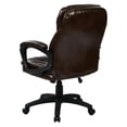 thumbnail image 4 of Faux Leather Chocolate Brown Managers Chair with Padded Arms, 4 of 7