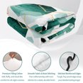 thumbnail image 4 of Twin Quilt Set 68''x86'', Turquoise Marble Lightweight Summer Bedspread Coverlet Set with 2 Pillow Shams, Gold White Geometric Hexagon Modern Breathable All Season Quilt Bedding for Dorm/Bedroom, 4 of 9