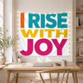 thumbnail image 5 of I Rise With Joy Message on Color Blocks, Inspirational Retro Style for Rainbow Decor Lovers, Positive Wall Decor, Friendship Gift, Tapestry Wall Hanging for Bedroom and Dorm, 5 of 7