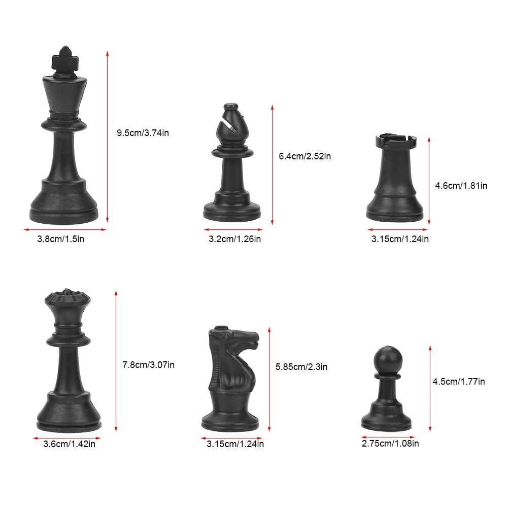 Jeu D'échecs En Plastique International Avec échiquier 25 Cm Pour Adultes Et Enfants Noir Et Blanc 95093240