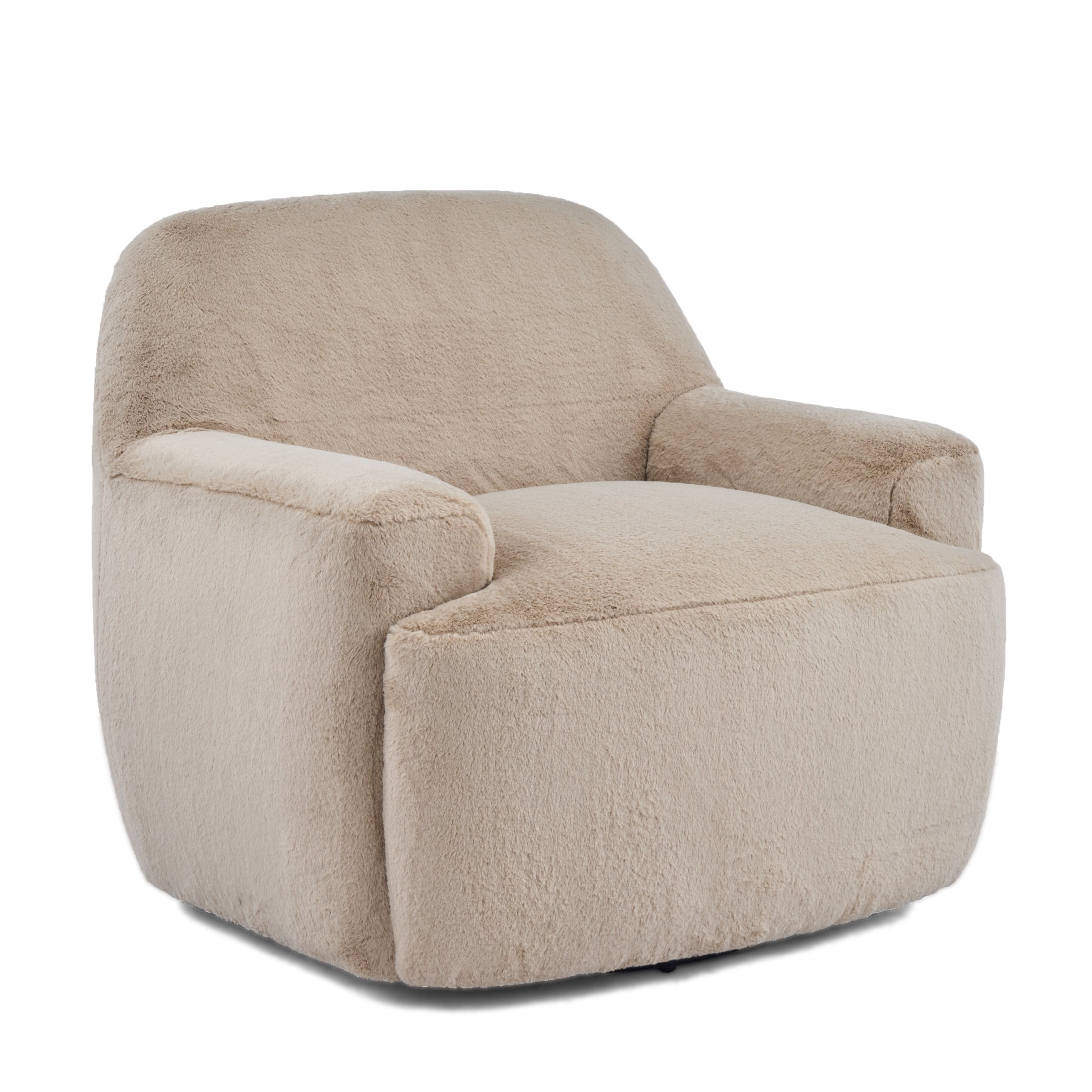 Christopher Knight Home 360° Swivel Accent Chair, Plush Upholstered Barrel Lounge Chair, Light Brown