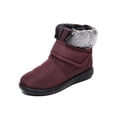 thumbnail image 3 of MAWCLOS Women Snow Boots Plush Lined Warm Booties Faux Fur Non-Slip Winter Boot Slip On Work Ankle Bootie Red 10, 3 of 7