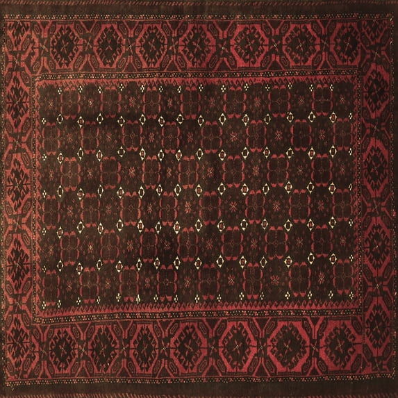 Ahgly Company Indoor Square Persian Brown Traditional Area Rugs, 8' Square
