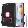 thumbnail image 2 of AICase For iPad 9th Generation/iPad 8th Generation/iPad 7th Generation (10.2 Inch, 2021/2020/2019 Model), Slim Heavy Duty Shockproof Rugged Protective Case (Black/Rose Red), 2 of 15