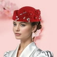 thumbnail image 3 of Biezeib Women Vintage Church Hats Crystal Flower Applique Felt Pillbox Hats Fascinator Tea Party Hats, 3 of 5