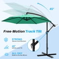 thumbnail image 4 of Easthome 10ft Offset Hanging Market Patio Umbrella for Backyard, Poolside, Lawn and Garden w/Easy Tilt Adjustment, Polyester Shade, 6 Ribs - Tiffany Blue, 4 of 8