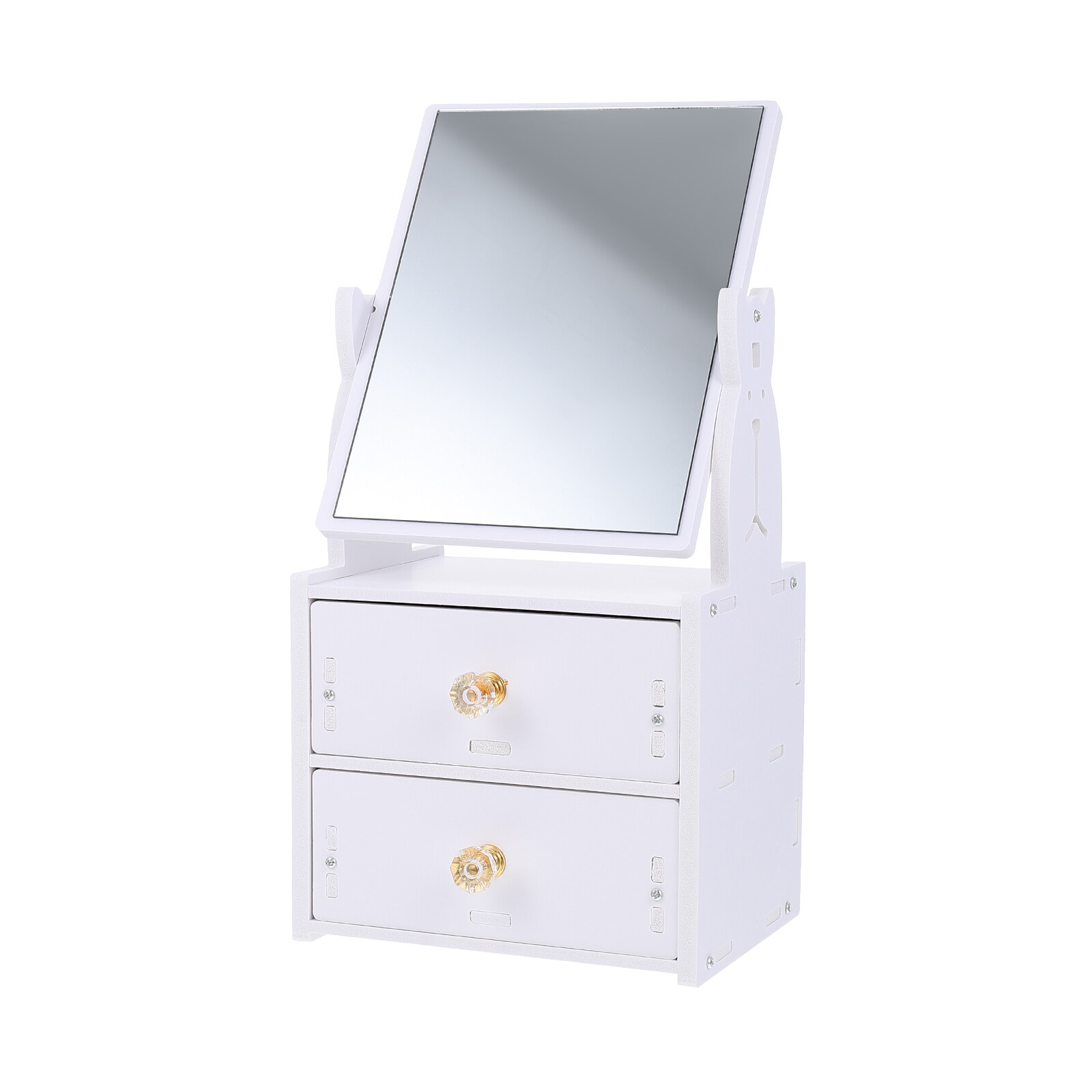 Simple Tabletop Makeup Mirror Multifunctional Makeup Mirror Storage Box
