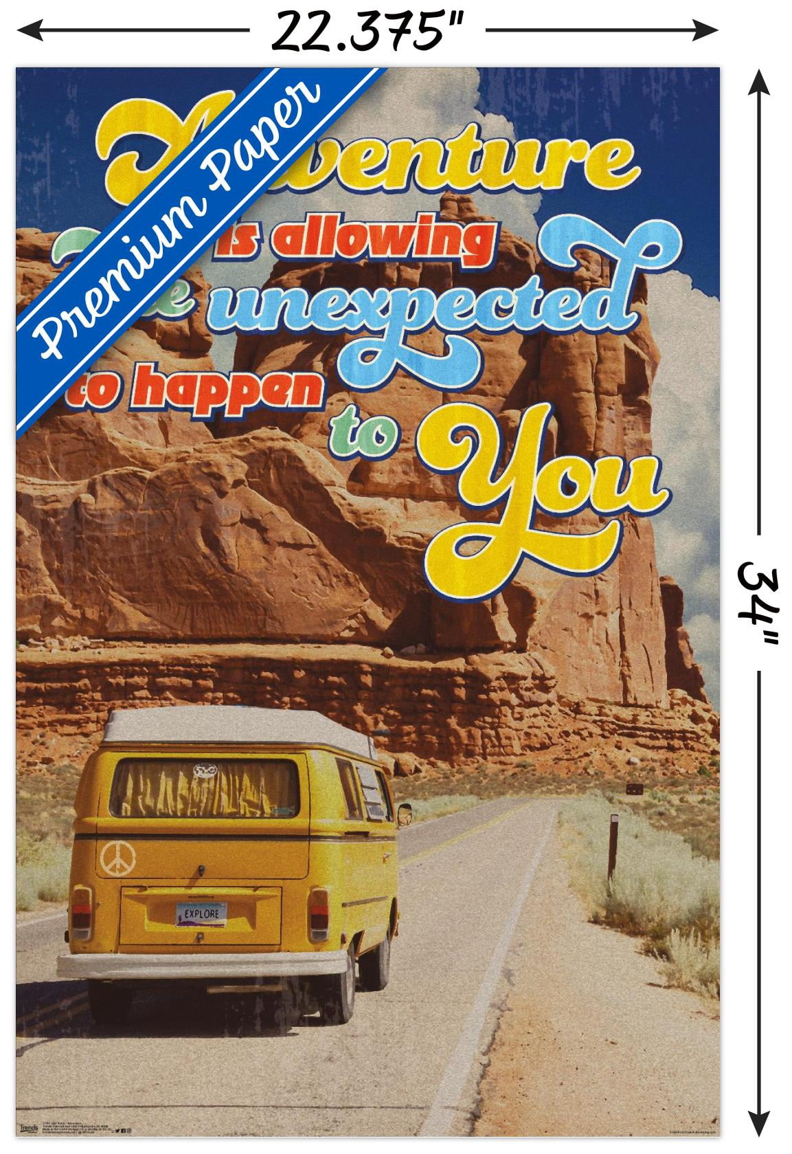 Old Van - Adventure Is Allowing The Unexpected Wall Poster, 22.375" x 34"