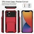 thumbnail image 5 of Card Holder Case for iPhone 12 Pro Max 6.7" 2021, Allytech Hard PC Back and Soft Silicone Rubber Inner Hybrid Anti-Scratch Shockproof Hidden Wallet Credit Card Storage Flip Back Cover, Red, 5 of 7