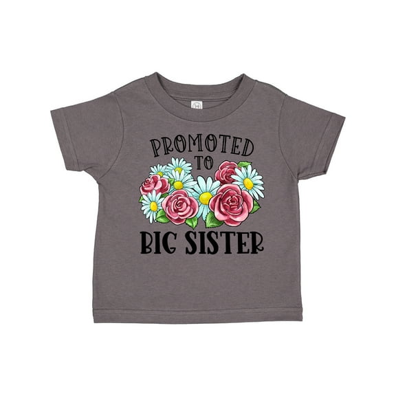 Inktastic Promoted to Big Sister with Flowers Girls Toddler T-Shirt