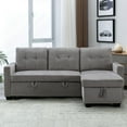 Resenkos Velvet Fabric 77" PullOut Sleeper Sofa Bed with Storage