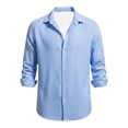 thumbnail image 4 of JAJAHO Mens Button Up Dress Shirts Striped Casual Beach Shirt Long Sleeve Lightweight Collared Summer Spring Formal Business Wear Cozy Tops, 4 of 4