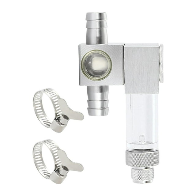 Almencla External Inline Aquarium CO2 Diffuser High Dissolved Oxygens Aerator Aluminum Alloy Tank Bubble Diffuser for Small Bucket 12mm Bubble