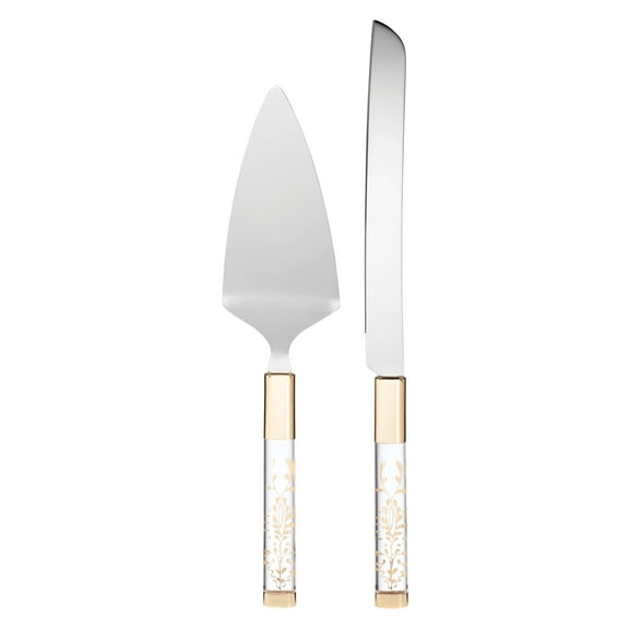 Lenox Opal Innocence Flourish Cake Knife & Server, 0.70 LB, Metallic