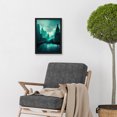 thumbnail image 2 of Winter Teal New York Hudson River Cityscape Artwork Framed Wall Art Print A4, 2 of 4