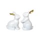 thumbnail image 2 of Decoraciones de Pascua, adornos de Pascua, regalos de Pascua, juego de estatuas de conejo blanco brillante de Pascua, figuras de conejo de orejas doradas, adecuadas para el hogar, la sala de estar, el, 2 of 6