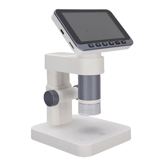 Electronic Microscope, 4.5" HD Screen, 12MP 5-32x Magnification, 8 LED Lights & 128GB Storage for Educators, Hobbyists