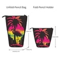 thumbnail image 2 of Lsque Flamingo And Palm Trees At Sunset Pattern Telescopic Pencil Bag Pen Holder Stationery Case, Stand-up Retractable Transformer Bag Organizer, 2 of 6