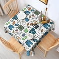 thumbnail image 2 of Blue Football Game Icons Pattern Square Tablecloth,Waterproof Square Table Cover,Wipeable Spillproof Washable Table Cover for Home Kitchen Party Decor 60"x60"(152x152cm), 2 of 6
