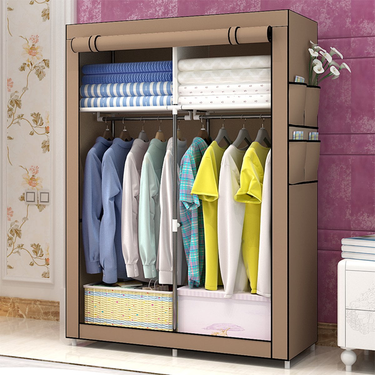 KUDOSALE 67" Portable Closet Storage Organizer Wardrobe Clothes Rack