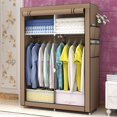 thumbnail image 1 of 67" Portable Closet Storage Organizer Wardrobe Clothes Rack with Shelves,Coffee, 1 of 10