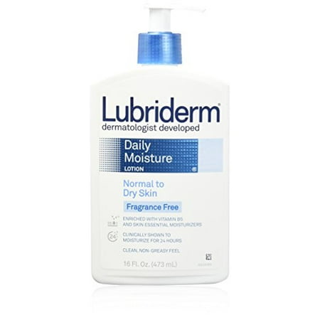 Lubriderm Daily Moisture Lotion for Normal to Dry Skin  Fragrance Free  16 Ounce (Pack of 48)