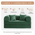 thumbnail image 6 of COOLHUT 63" W Combination Sofa, High Rebound Density Sponge Sofa Couch, Two Forms Floor Couch Three Seats Sofa Bed for Living Room, Bedroom, Green, 6 of 15