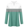 thumbnail image 3 of TINZ Chemise Unie à Manches Longues Col en V T-Shirt d'Été en Polyester, 3 of 3