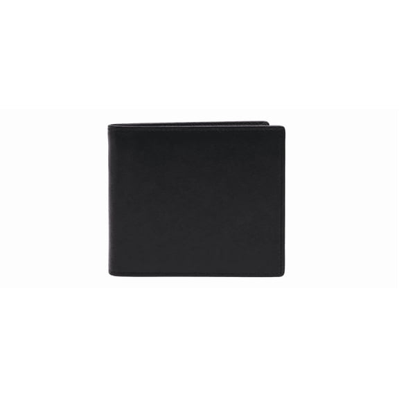 RAYMONS OVERSEAS-Men's Genuine Leather Black Bi-Fold Wallet RFID Blocking Slim Wallet with Credit Card Slots Cash Pocket ID Holder Everyday Wallet