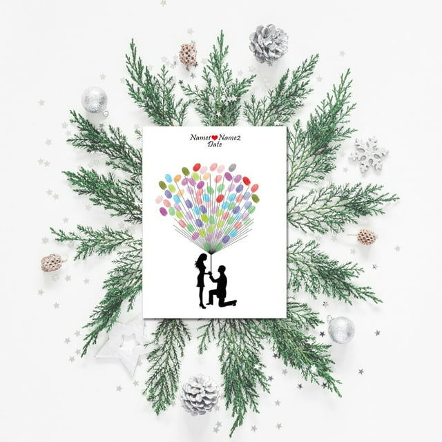 Signature Invitée, Livre d'Or de Mariage Compact et Léger avec Empreintes Digitales pour Marié et Mariée