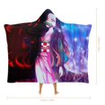 thumbnail image 2 of Demon Slayer Wearable Blanket Cloak Arctic Velvet Hooded Blanket Soft Fuzzy Hoodie Blanket Cape for Adults Kids 50"x60", 2 of 8