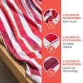 thumbnail image 3 of REGALWOVEN 1 Pack Striped Beach Towel, Sand Free Lightweight Travel Towel, Quick Dry and Absorbent Towel for Beach Pool Camping Rose Red 63" x 31", 3 of 7