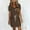 Brown, variant on Swuxness Women's Mini Dress Short Sleeve Print V Neck Pockets Casual for Daily Activities