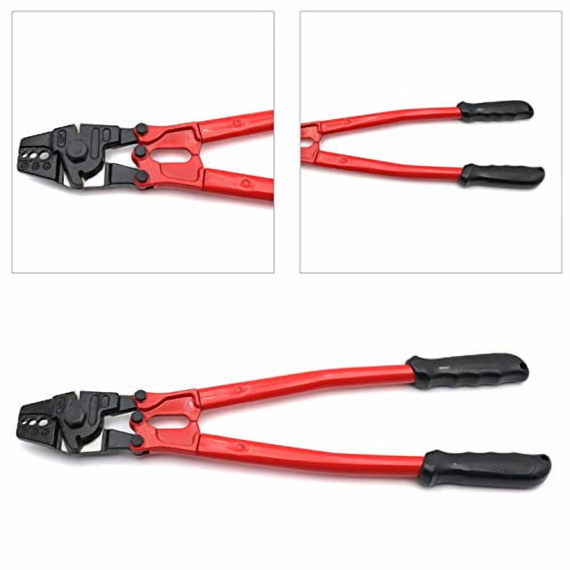 HongK- 14" Hand Swager Swaging Crimping Tool for Wire Rope Cable Swage 1/16" 3/32" 1/8" [P/N: ET-TOOL030-14-RED]