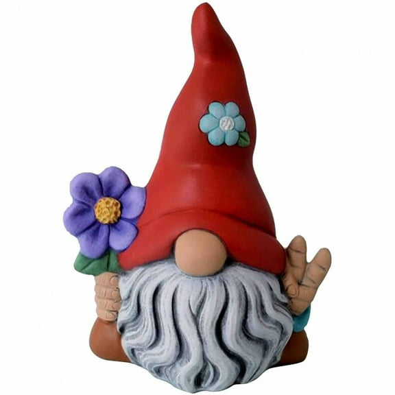 Clearance! EQWLJWE Outdoor Garden Gnome Dwarf Statue Statuary with Flower for Patio,Lawn,Garden Decoration