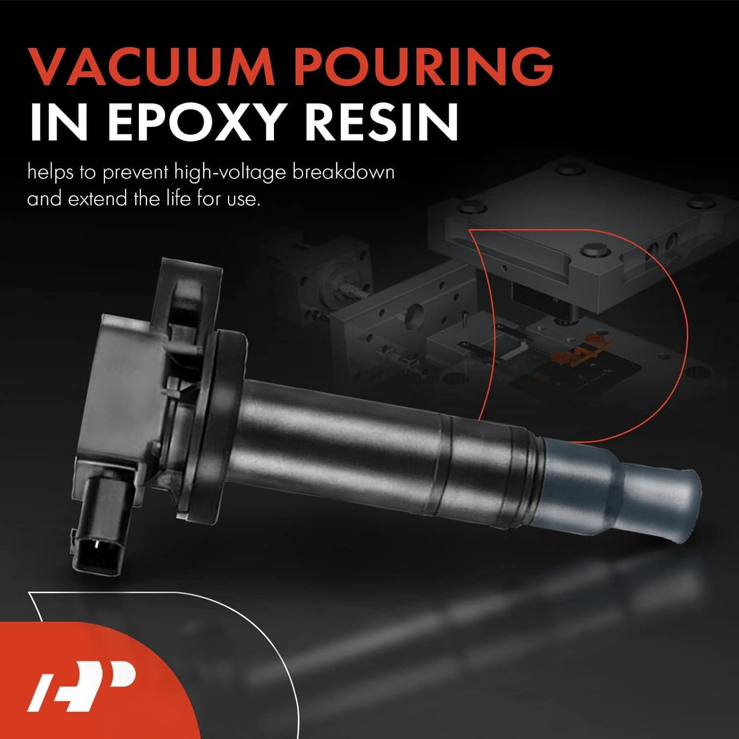 A-Premium Ignition Coils Pack Replacement for Toyota Echo 2000-2005 Prius Yaris XA XB I4 1.5L 1NZ-FE 9091902240 UF316 4-PC Set