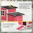 thumbnail image 6 of GOJOOASIS Outdoor Wooden Chicken Coop Hen House Poultry Cage Red with Tray, Ramp & Nesting Box,Red, 6 of 9