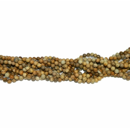 - 6mm Picture Jasper Round, Loose Beads, 40cm 15 inch Gemstone