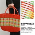 thumbnail image 7 of Frcolor Basket Woven Plastic Bag Tote Handle Shopping Handles Storage Grocery Market Straw Picnic Beach Wicker Baskets Rattan, 7 of 7