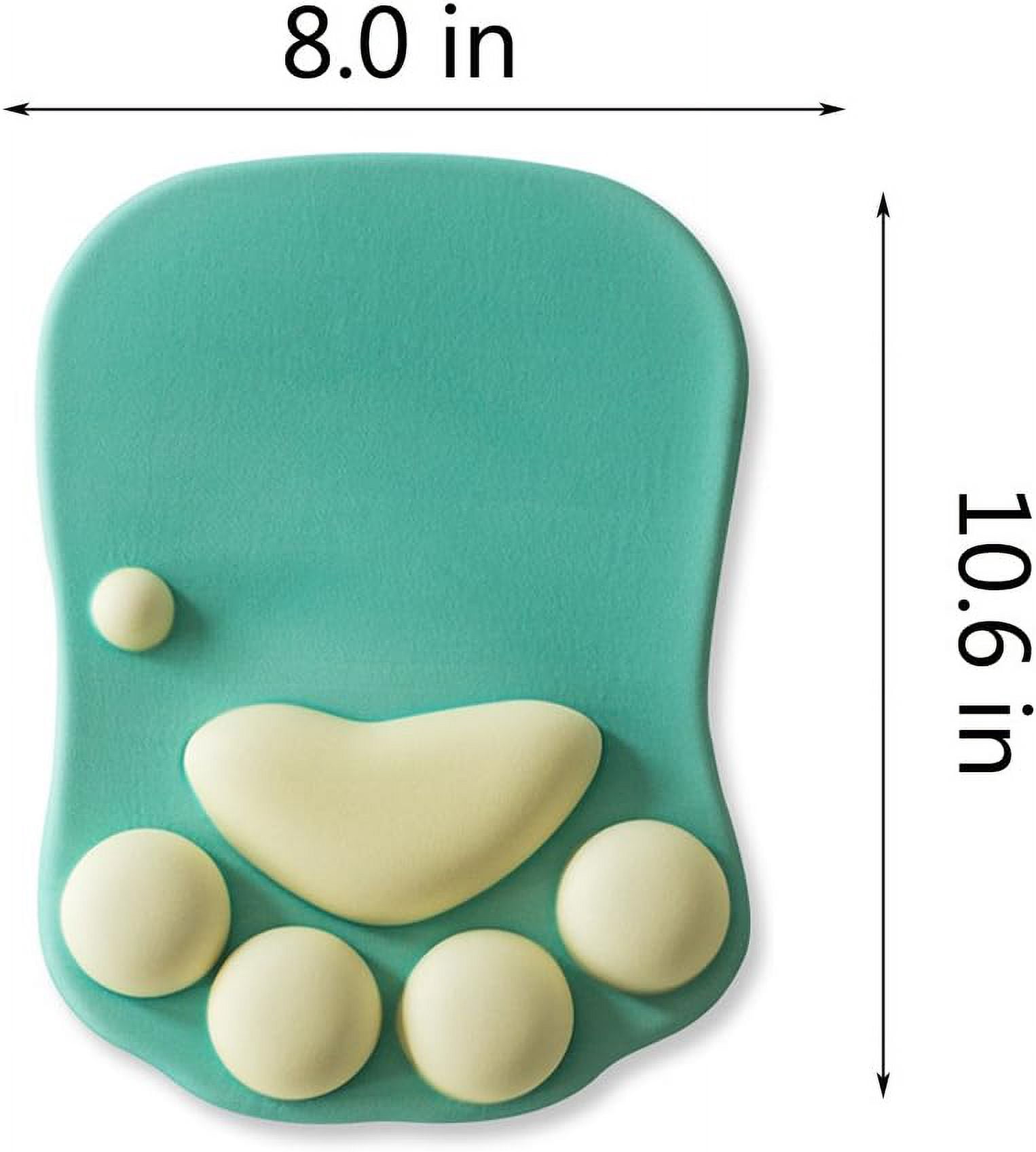Cat Paw Mouse Pad with Wrist Rest Soft Gel Wrist Rest Pad Cute Design-cushioning and Comfortable Mouse Pad,Green