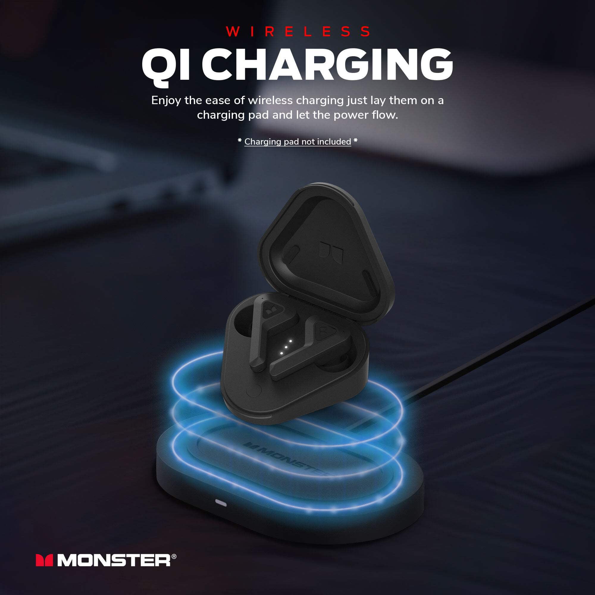 Monster DNA Go Wireless Earbuds, aptX Lossless Audio, Clear Voice Capture, IPX5 Water Resistance, Fast Charging Case