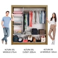 thumbnail image 5 of Ropero Closet Madesa Mônaco 3 Puertas 1 Espejo Marrón/Blanco, 5 of 5