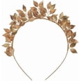 thumbnail image 5 of Bridal Leaf Tiara Crown Gold Leaf Headband Handmade Leaf Headpiece for Wedding Prom Party Festival Hair Jewelry, 5 of 9