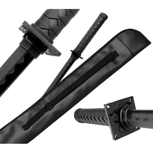 34" Ninja Sword, Bokken Martial Arts Training Sword, Black Hard Plastic