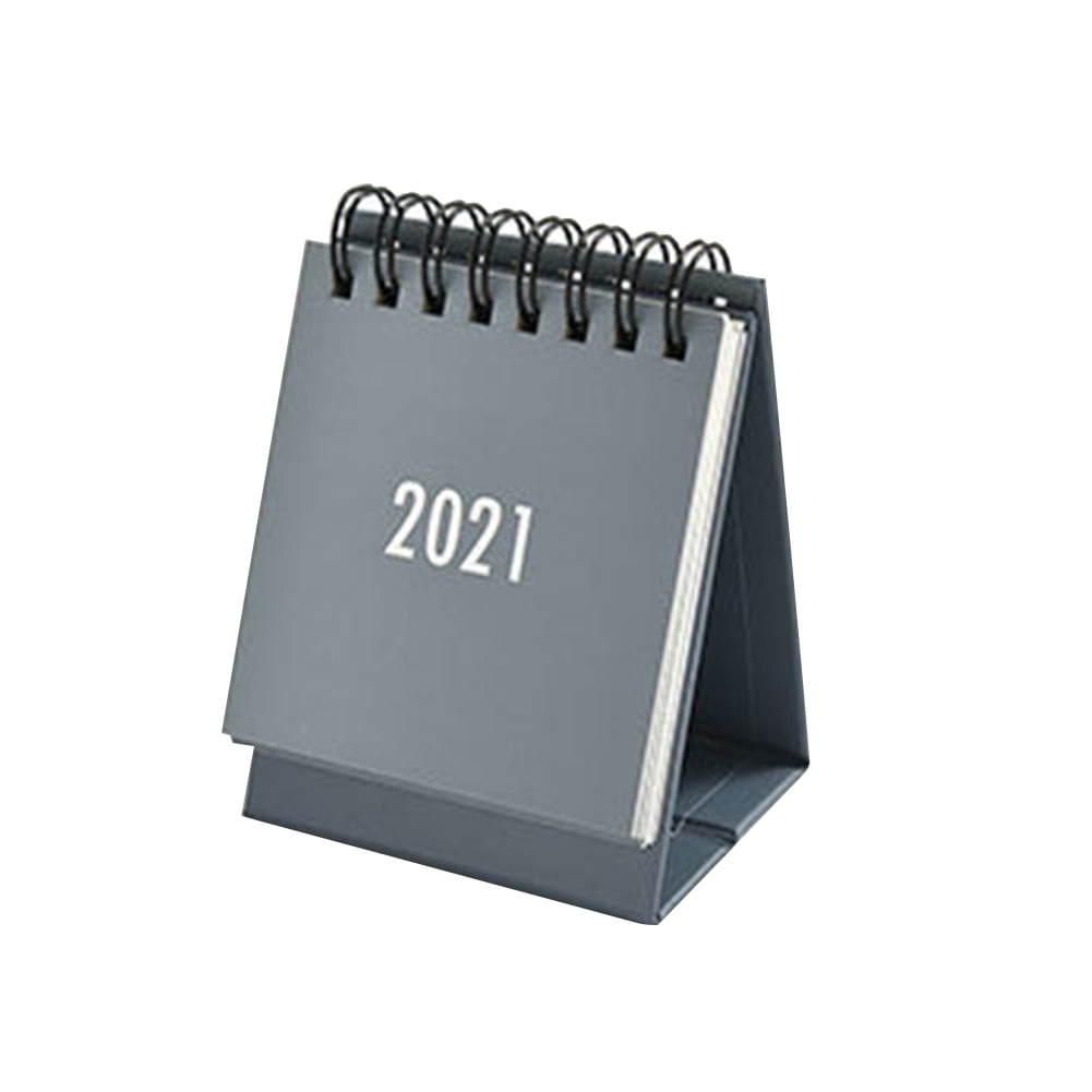 BESTOYARD Desk Calendar 2021 Standing Flip Calendar 2021 Mini Counter Top 12 Monthly Calendar on Easel for Home Office School Desk Decoration Grey