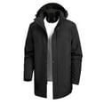 thumbnail image 2 of Zedker Men's Long Parkas Winter Warm Windproof Down Padded Jacket Snow Trenchcoat Black XL, 2 of 9