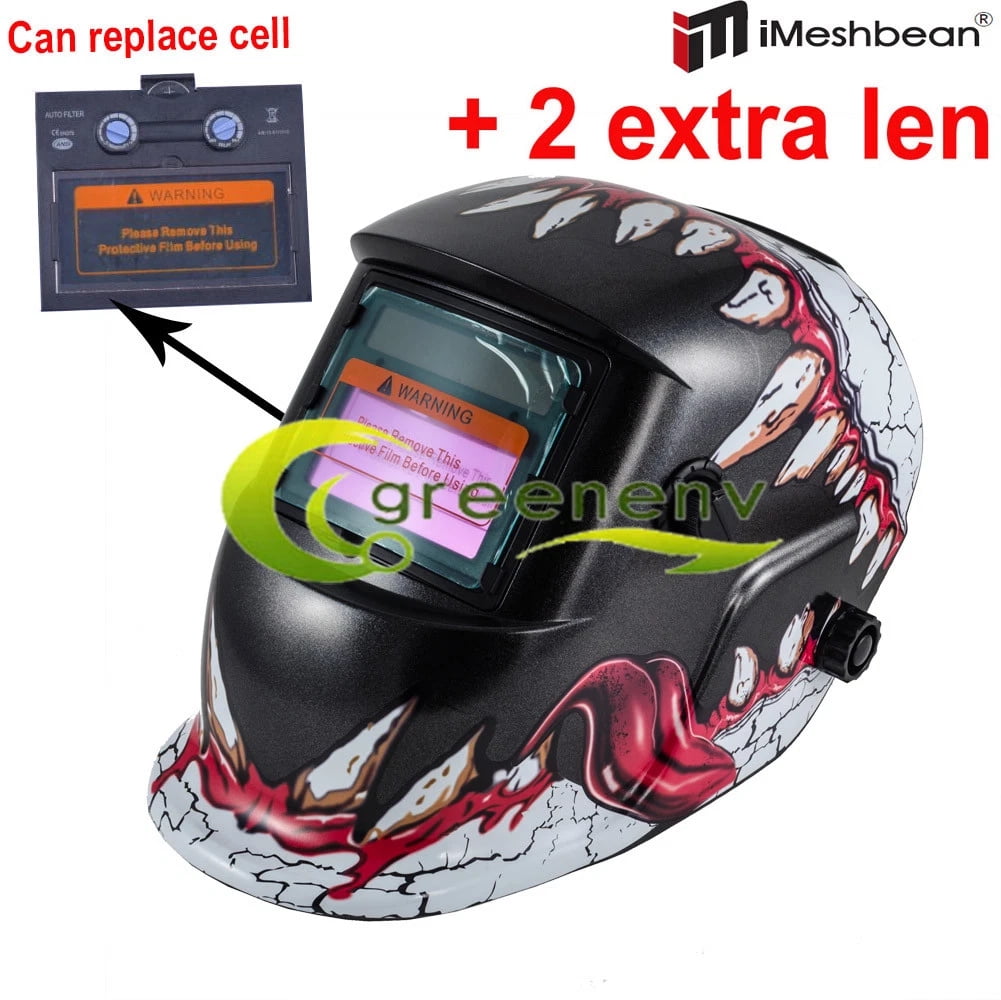 iMeshbean Solar Auto Darkening Welding Helmet Arc Tig Mig Welder Mask Hood Grinding Helmet w/ Bag